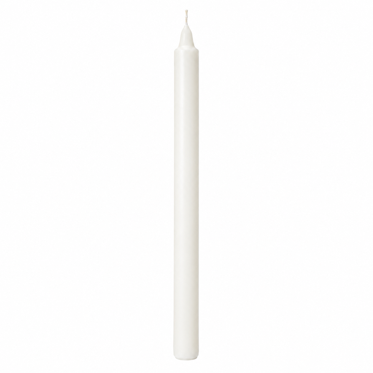 White straight wax pillar candle, 20 × 260 mm