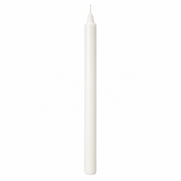 White straight wax pillar candle, 20 × 260 mm