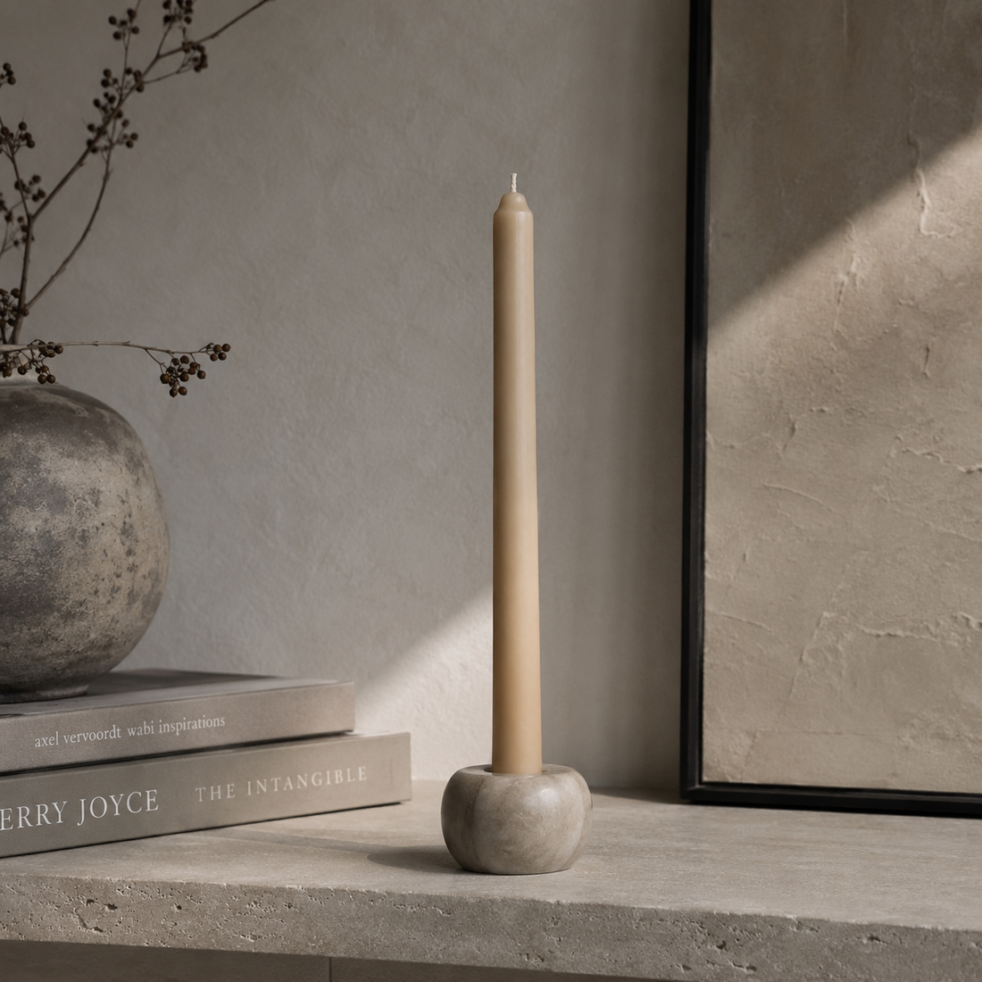 Ivory Beeswax Taper Candle 20 × 240 mm