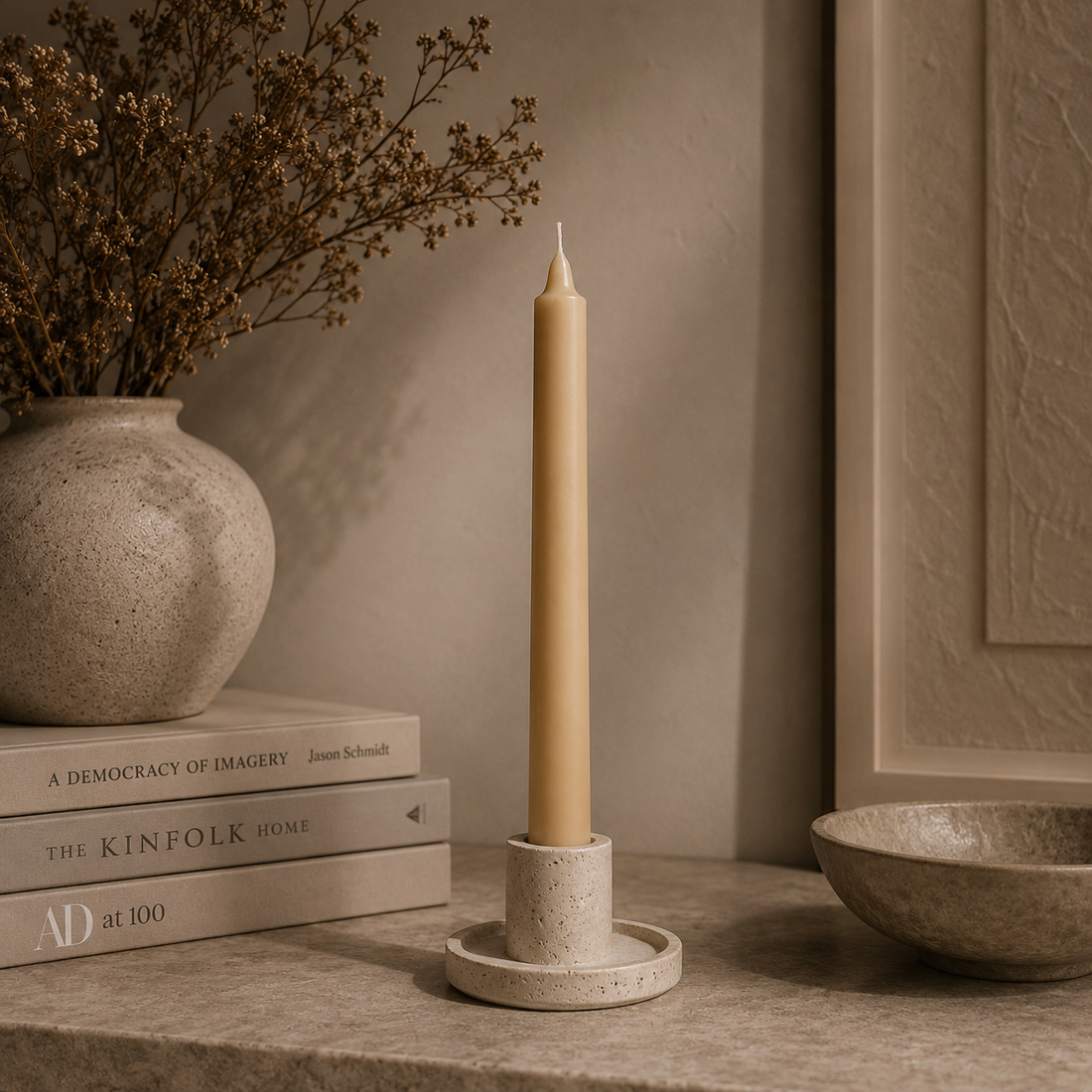 Ivory Wax Pillar Candle 20 × 260 mm