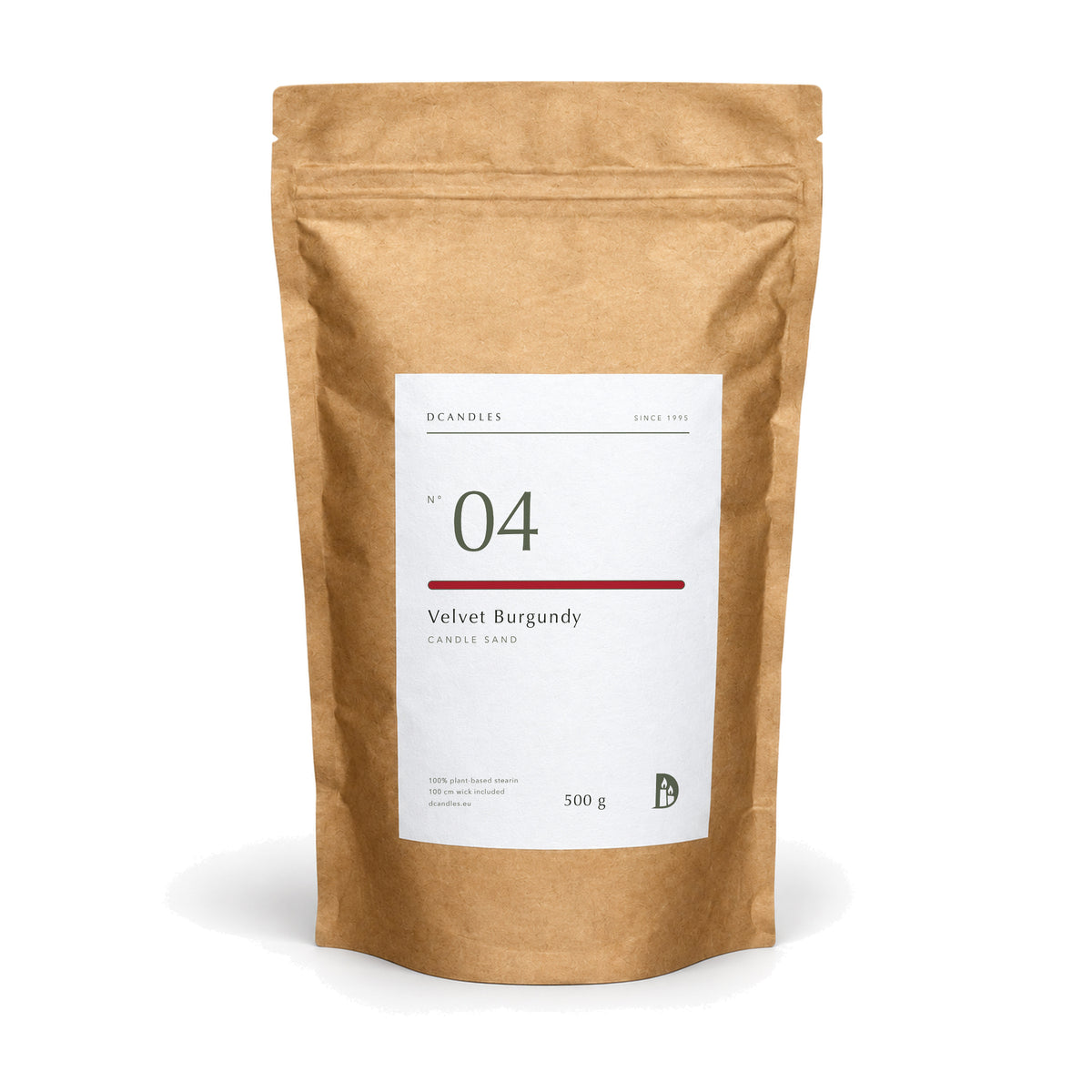 Candle sand N° 04 Velvet Burgundy, 500 g kraft bag