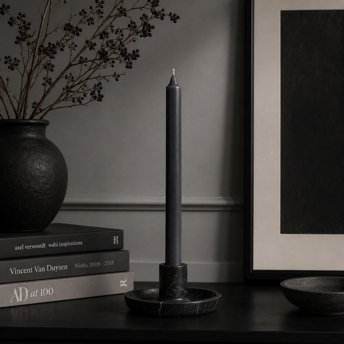 Gray Wax Pillar Candle 20 × 260 mm | DCandles
