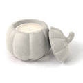 White concrete pumpkin candle with lid