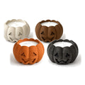 Jack-o'-lantern candles in all four colours: white, brown, orange and graphite (sold individually)