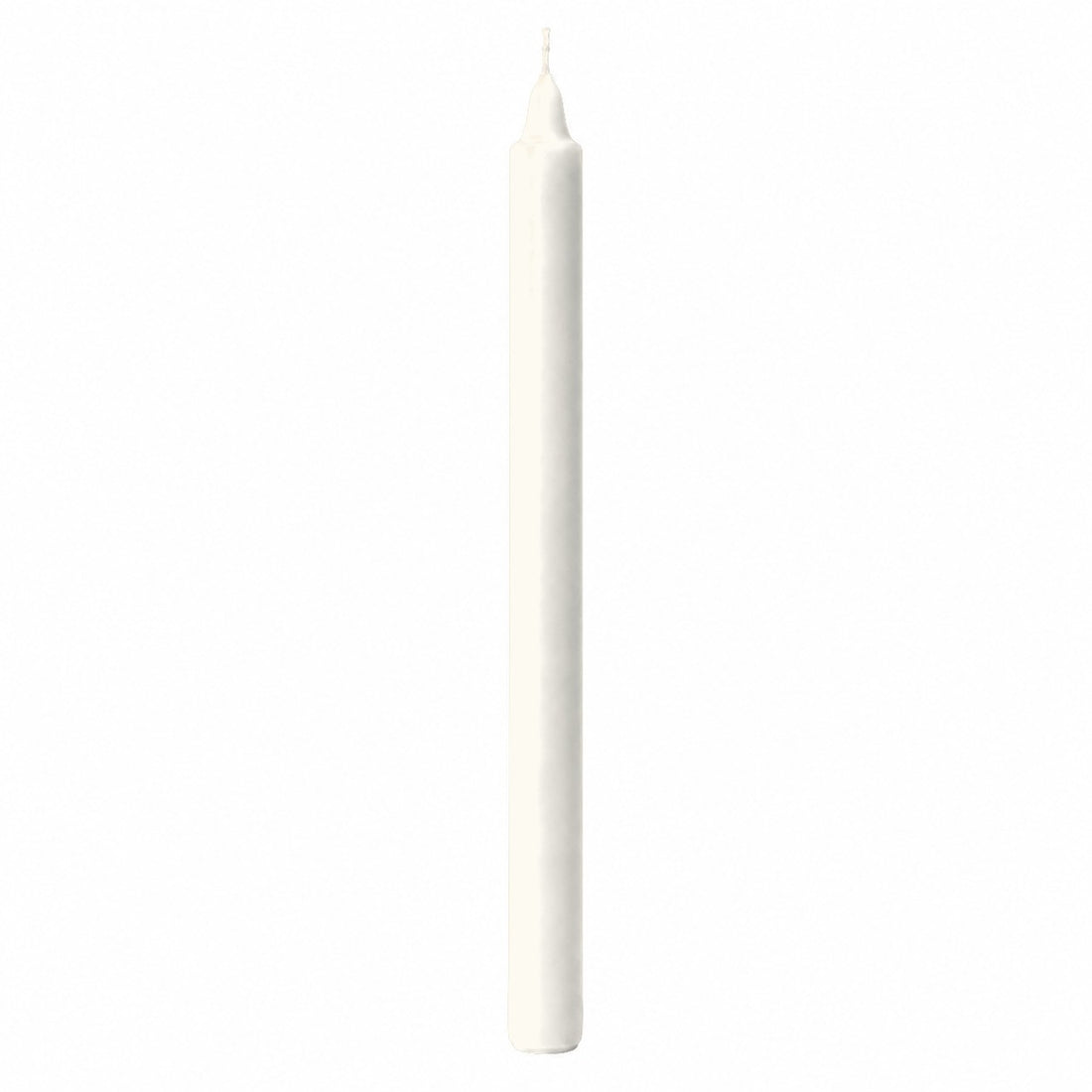 White straight wax pillar candle, 20 × 240 mm