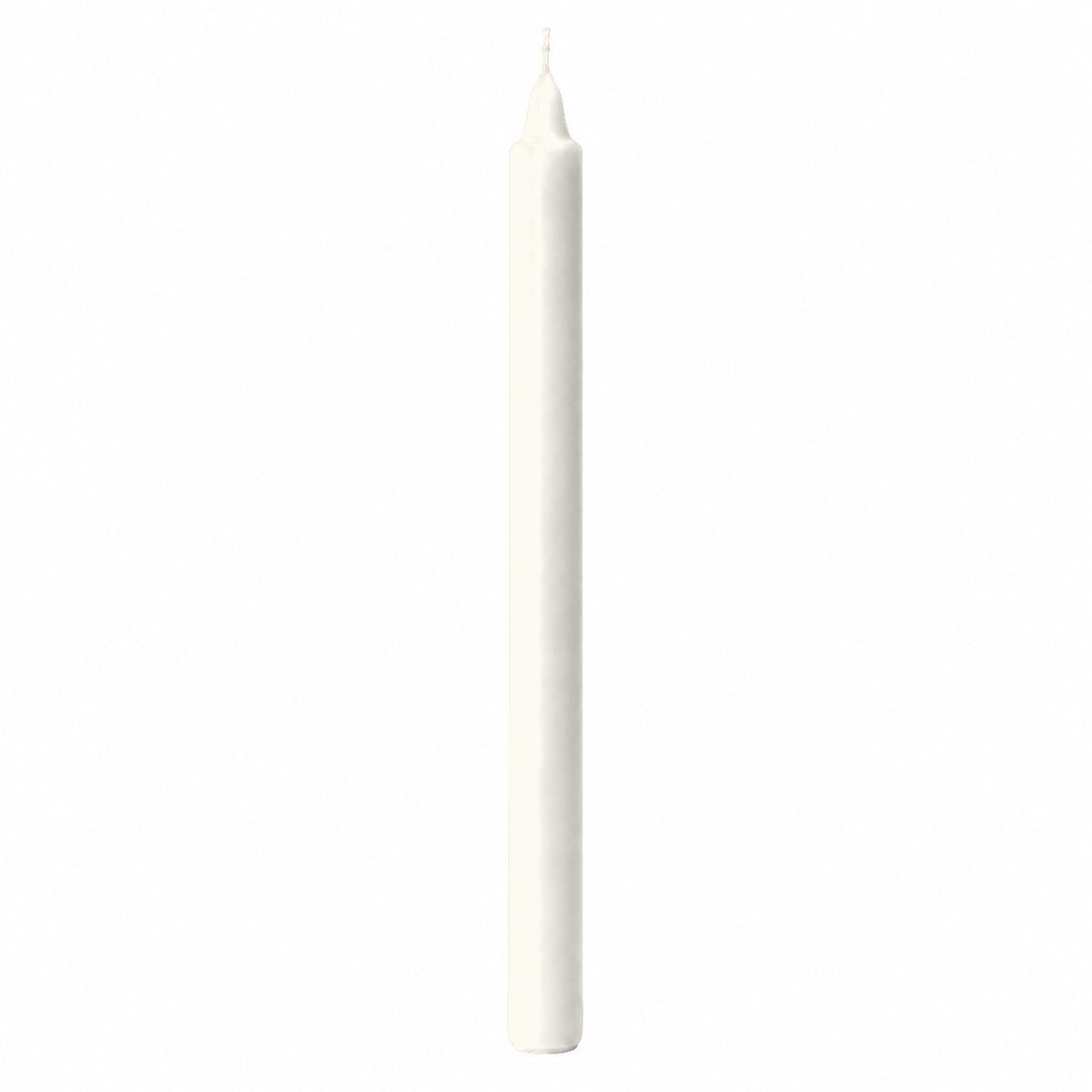 White straight wax pillar candle, 20 × 240 mm